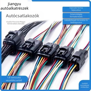 Autócsatlakozó 1.8 vízálló vezetékes, 2-polos dugaszoló csatlakozó (férfi és női), modell D2, Jiangyu auto parts márka, 300V, 300W