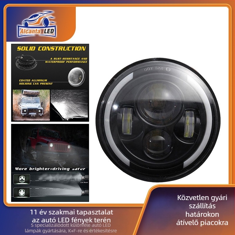 Angel Eyes első lámpák, 60W, 12-80V, IP68, 6000LM, Alumínium ház, Jeep SUV és Harley motorhoz