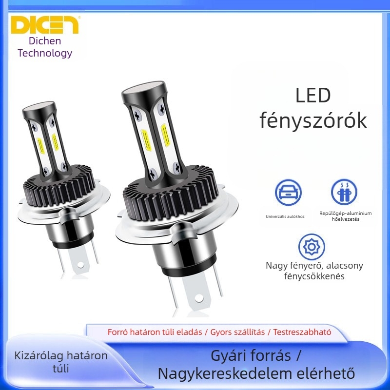 T12 LED elsőfény autóhoz és motorhoz – 12V, IP68, 2000 lm, alumínium ház, vékony kivitel