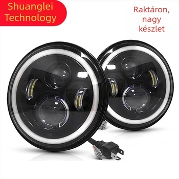 7 hüvelykes LED fényszóró Jeep Wranglerhez – terepjáró, magas és alacsony fény, integrált nappali fény és indexjelzés
