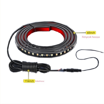 Két színű oldalsó lépcső világítás autóhoz, 2835 LED-del, 12W, 12-14V, QS-60F-2835, szekvenciális jelzőfény