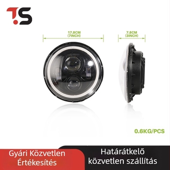 Jeep Wranglerhez tervezett LED fényszóró 4 LED-es tömbbel, H4-kompatibilis, IP65, 50 000 órás élettartam, alumínium + akril