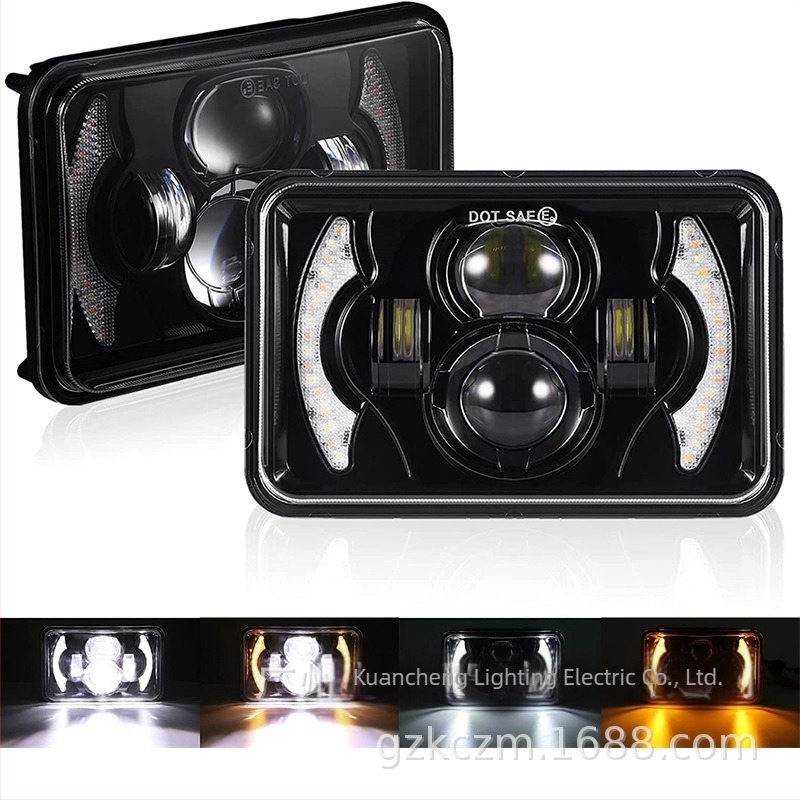 LED négyszögletes fényszóró GMC/Chevrolet/Suzuki DRZ motorkerékpárhoz – 60W, 10-30V, IP67, öntött alumínium