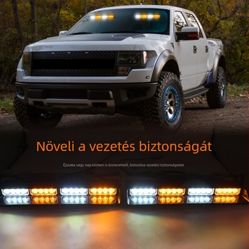 32 LED-es autóvészjelző villanólámpa – 12–24V, 2A, vákuumos rögzítés, univerzális