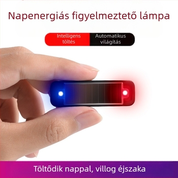 Napelemes grilles fény autókhoz – villogó figyelmeztető lámpa éjszakai vezetéshez, univerzális motorkerékpárokhoz és elektromos járművekhez