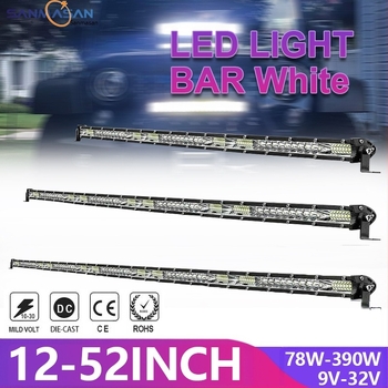 Ultra vékony LED egyrudas fénycsík járművekhez, 24V teherautó-projektor, 12V off-road tető és első lökhárító rács modifikáló világítás.