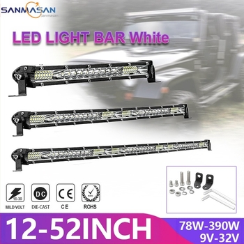 Ultra vékony LED egyrudas fénycsík járművekhez, 24V teherautó-projektor, 12V off-road tető és első lökhárító rács modifikáló világítás.