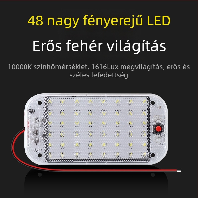 Autó belső LED világítás beépített olvasólámpával, 48 LED, CX05 modell, 5W, 10-85V, 1.2A