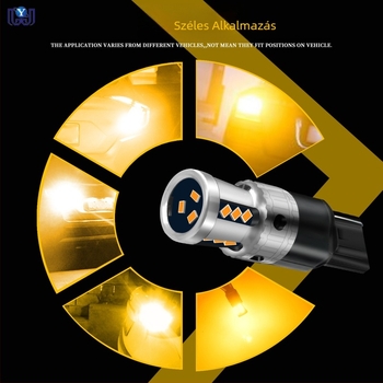 Gépjármű LED lámpa T20 7440, 18SMD 3020, 9-48V, 6500K, 7.5W visszajelző és tolató lámpa