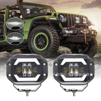Motorkerékpár LED fényszóró bifokális lencsével, integrált hosszú- és rövidfény, 40W, 12-24V, 4000 lm, alumíniumötvözet test, univerzális illeszkedés