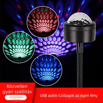 Autóhoz készült LED projektor fény DJ effektus, hangvezérléssel, XF-238, 5V, IP20, beltéri használatra