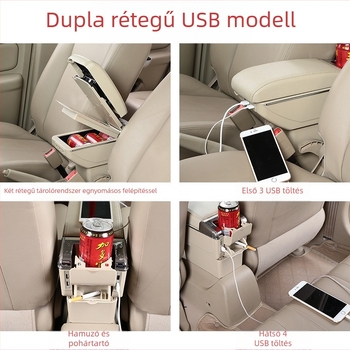 Yidelon Mitsubishi Attrage/Mirage középső kartámasz — műanyag, telepítési támogatás