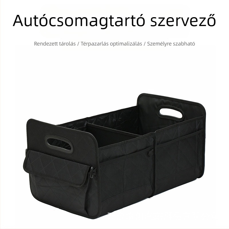 Autócsomagtartó tároló doboz, Oxford anyag, vízálló, hajtogatható, fogantyúval