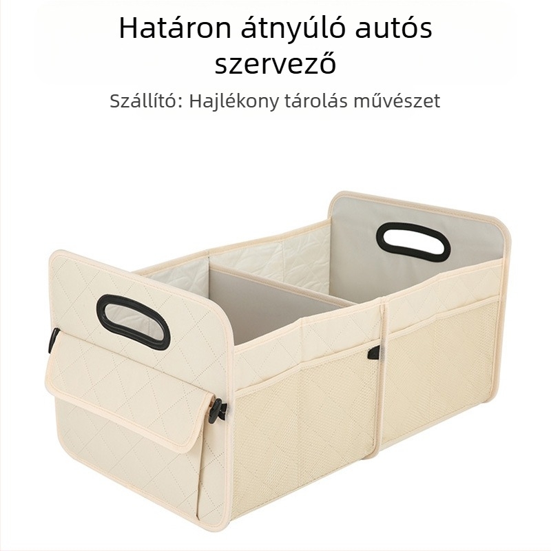 Autócsomagtartó tároló doboz, Oxford anyag, vízálló, hajtogatható, fogantyúval