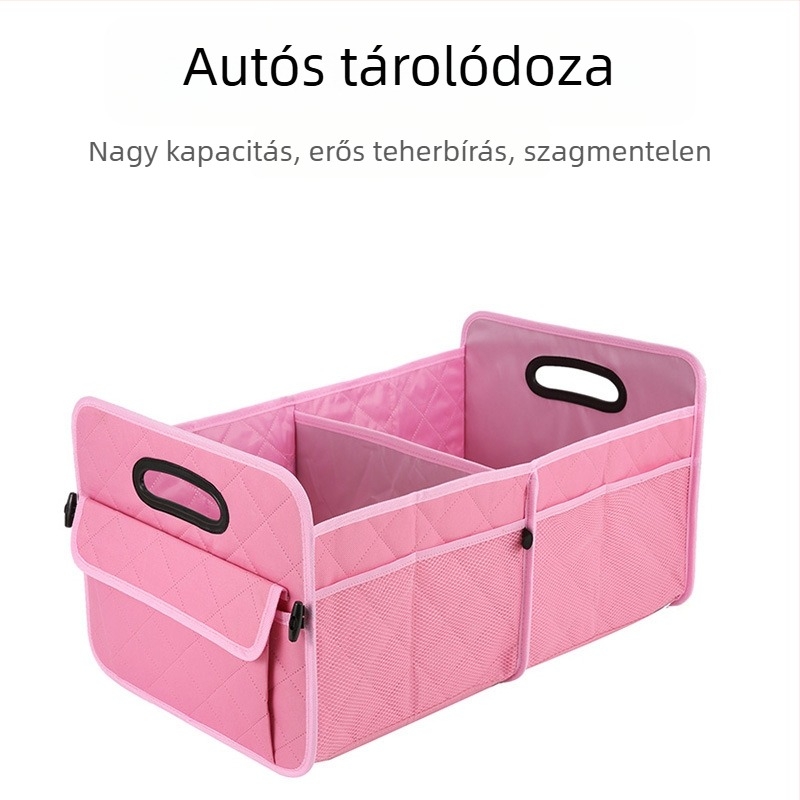 Autócsomagtartó tároló doboz, Oxford anyag, vízálló, hajtogatható, fogantyúval