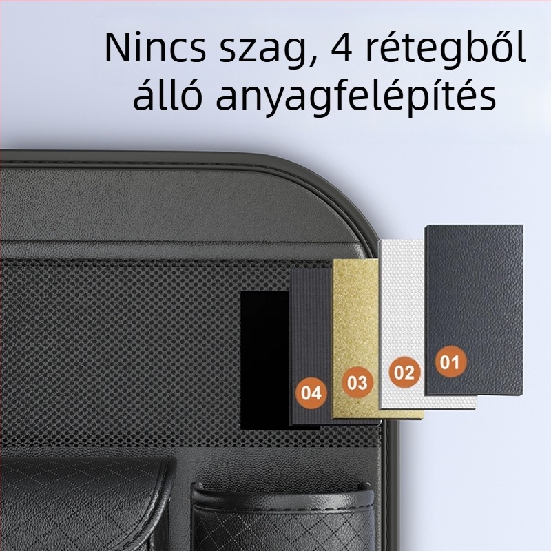 Chegeshi autó tároló táska; valódi bőr; hátsó üléshez; akasztó szervező; vízálló és testre szabható