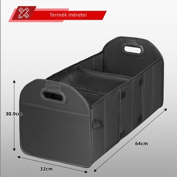 Autóhátsó rekesz tároló doboz – összecsukható, porálló, textile anyagból, 35L kapacitású, autóhoz és otthonhoz