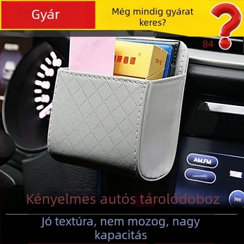 Bőr autóventilációs szervező és telefon-tároló a középkonzolhoz, vízálló