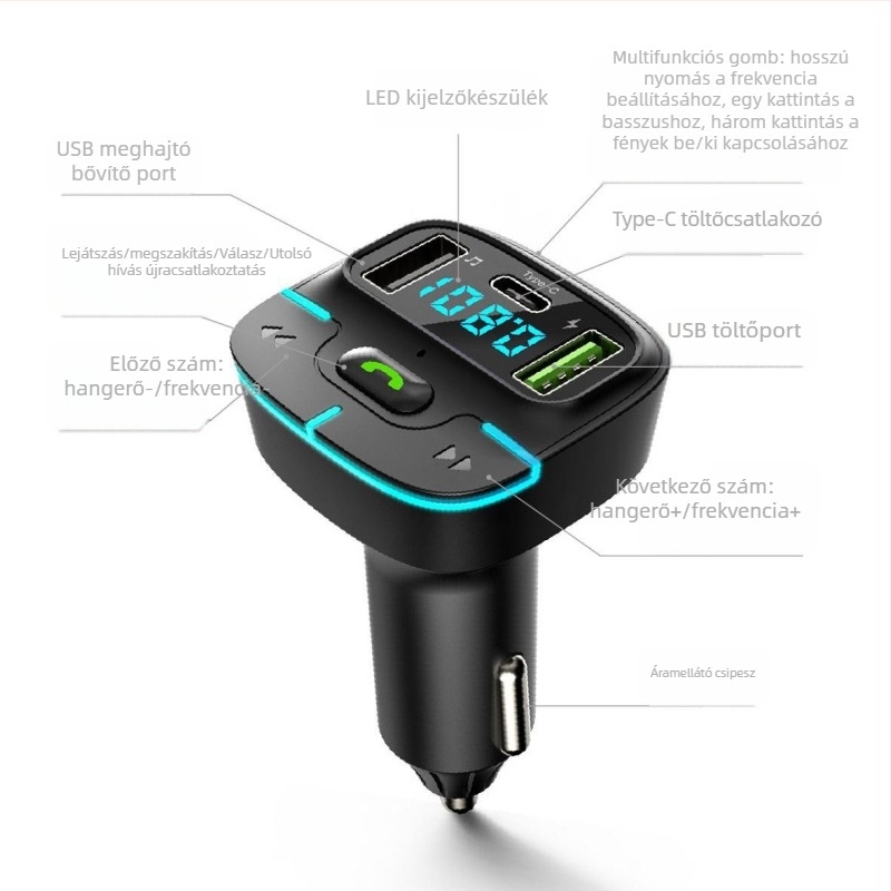 GZ03 autó MP3 átjátszó, ABS ház, cigaretta-gyújtó tápegység, memória nélkül