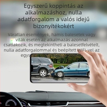 4K autós dashcam WiFi-vel, 170° látószög, 128GB TF-kártya, ciklusos felvétel és parkoló megfigyelés