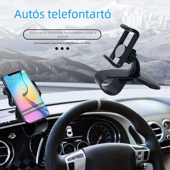 Autós műszerfalra szerelhető telefontartó snap-on rögzítéssel és 360°-os forgással