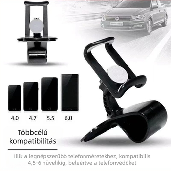 Autós műszerfalra szerelhető telefontartó snap-on rögzítéssel és 360°-os forgással