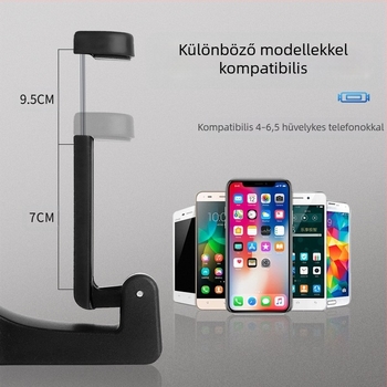 Univerzális hátsó fejtámla kampó csipesszel rögzíthető szerelvénnyel és telefon-tartóval