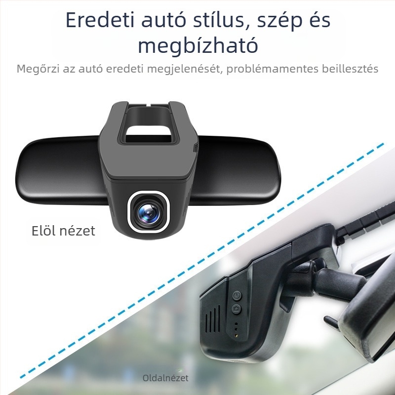 Univerzális U-formájú autós dash cam WiFi-vel és csatlakozással az alkalmazáson keresztül, 2160P, 170° látószög, ciklikus felvétel, parkolás megfigyelés