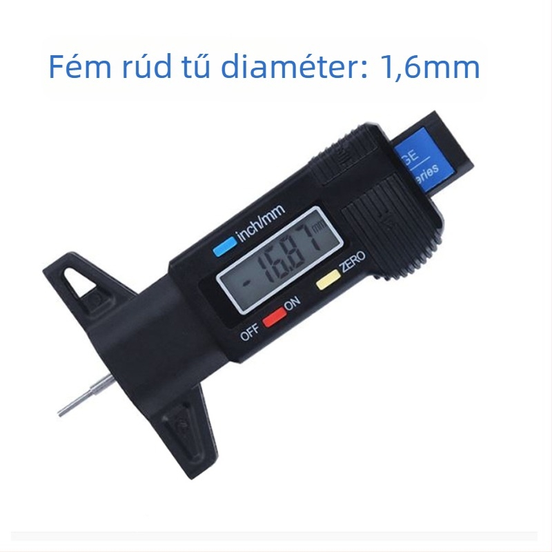 Wodilang Digitális Mélységmérő gumiabroncs futófelületéhez, 0-25 mm, Digitális kijelző