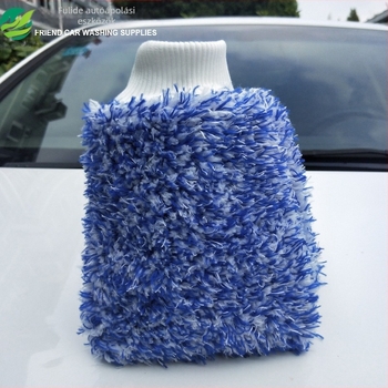 Hosszú szálú korallfleece autókesztyű – kétoldalas Chenille tisztítókesztyű autómosáshoz