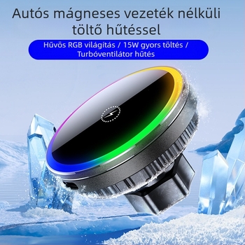 Autós mágneses tartó MagSafe vezeték nélküli töltéssel iPhone-hoz — 15W, mágneses rögzítés, illeszkedik a levegőnyílásba, univerzális kompatibilitás