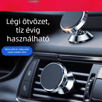 Autóba szerelt mobiltartó mágneses rögzítés a szellőzőnyíláson és a műszerfalon, alumíniumötvözet CD-textúra, testreszabott logó, licencelt magánjelzés