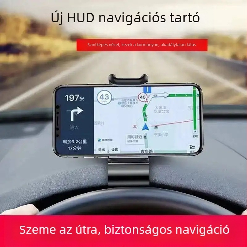 Autóba való fedélzeti tartó 360°-os forgatással, hordozható és ultra vékony, műanyag, modell miss12