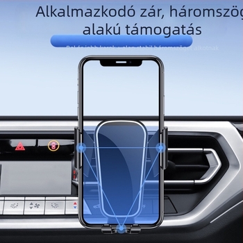 Autóba való mobiltelefon-tartó – ütésálló, navigációs tartó a szellőzőnyílásba, snap-on rögzítés, univerzális autós kompatibilitás
