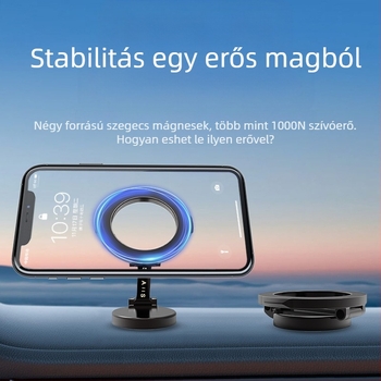 Autós telefontartó mágneses rögzítéssel – univerzális, a műszerfalhoz illeszkedő; Márka: Yizhi Valley; Rögzítés: mágneses; Kompatibilitás: univerzális
