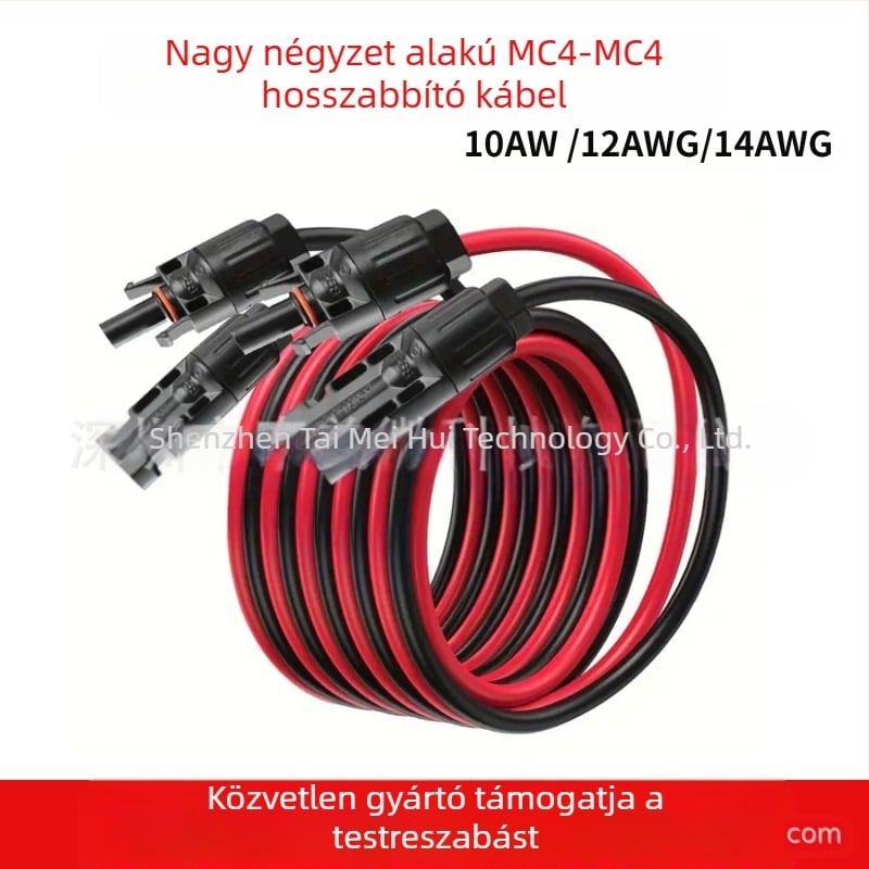 MC4-tól MC4-ig hosszabbító kábel napelemes rendszerekhez, 10 AWG nagy teljesítményű energiatároló kábel