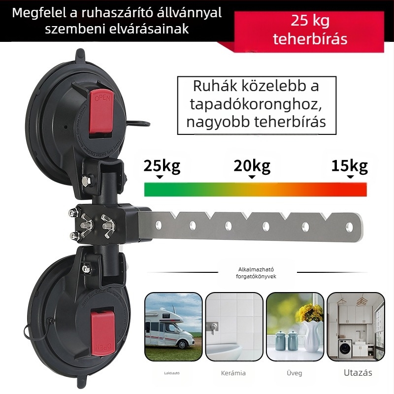 RV kültéri ruhaszárító vákuumos szívókoronggal, rögzítés nélkül