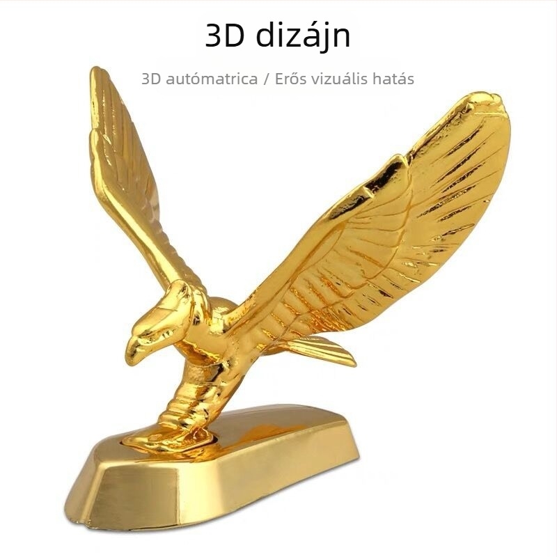 Nordy 3D fém autó motorháztető-embléma, repülő sas totem, ragasztással történő felszerelés, álló logó stílus