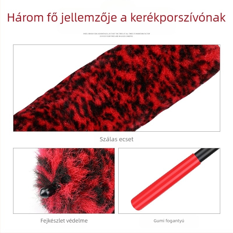 Autó kerékagy tisztító rostos ecset – három darabos készlet, PU-kompozit szálból, márka Shili's House, kód Ah–jd–011