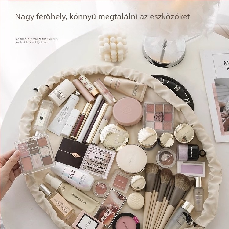 Sminktáska Han Shi Lazy Makeup Bag, PU anyag, kézitáska forma, többfunkciós utazáshoz, modern letisztult stílus