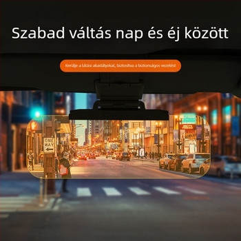 Autó belső napellenző szemüveg a sofőrnek – nappal/éjjel használatra; PVC anyag; kártya-alapú telepítés; logónyomtatás; testreszabás és licencelt privát címke elérhető