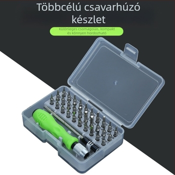 32 az 1-ben precíziós csavarhúzó készlet mobiltelefonokhoz, Cr_V króm-vanádium acél, mágneses bitek, PP+TPR markolat, keresztes fej