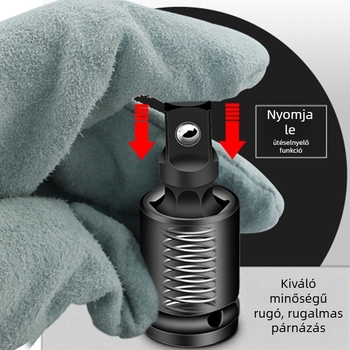 Univerzális csuklós adapter diókulcs/pneumatikus vagy elektromos csavarhúzóhoz, 360° forgás; anyag: króm-molibden acél; felületkezelés: krómozás; tömeg: 170; márka: Other