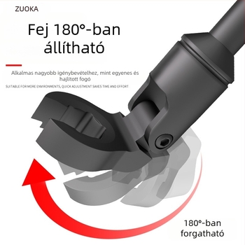 Univerzális hajlékony fejű olajcsőfogó nyitott végű, autójavításhoz; króm-vanádium acél, foszfátos bevonat, tömeg 2.0 kg