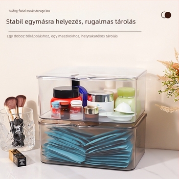 Sűrített kozmetikai tároló doboz flip fedéllel maszkkal, asztali rendező