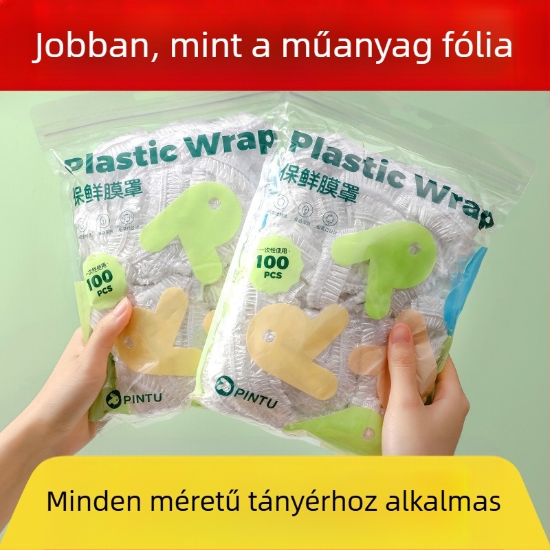 Egyszer használatos frissességmegőrző fedél maradék ételekhez, PE, -60°C–140°C, egyszerű csomagolás, 1 db