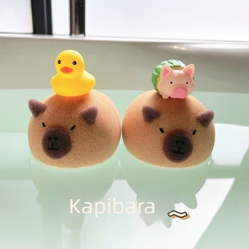 Capibara fürdőszivacs gömb arc- és testápoláshoz — puha PU szivacs dörzsölő, márka Yijia, Yiwu eredet