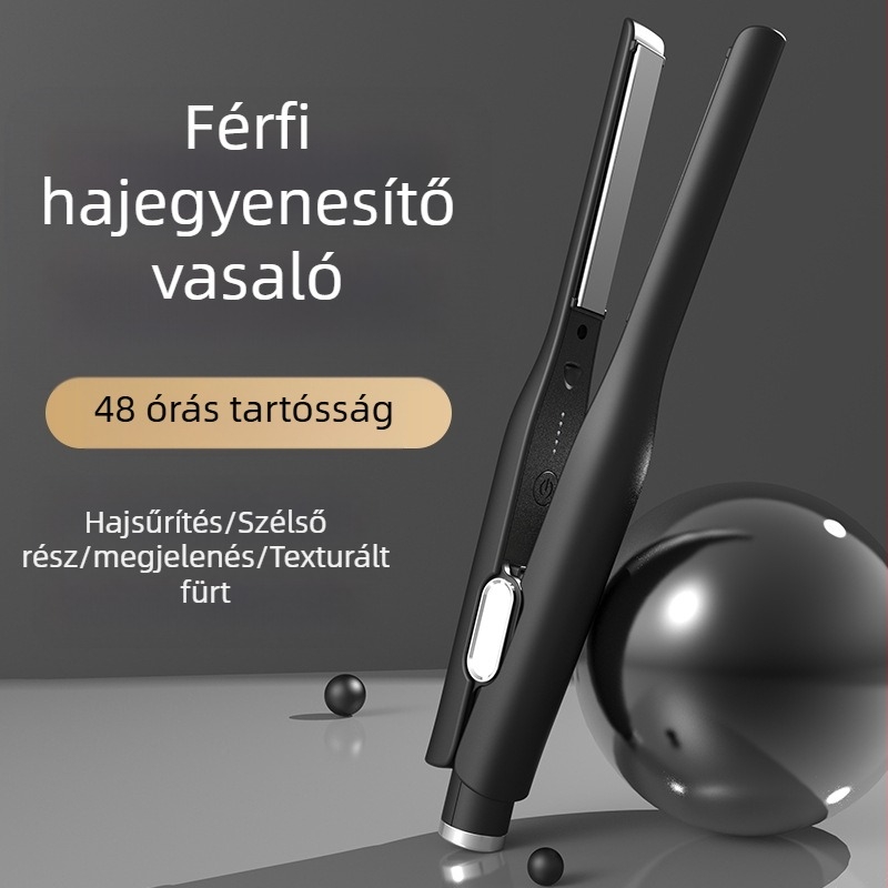 Kétfunkciós elektromos hajvasaló és göndörítő turmalin-kerámiás lemezekkel, negatív ion technológia, 10 lépéses hőmérsékletszabályozás, vezetékes