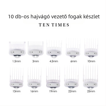 CestoMen elektromos hajvágó, 10 darab védőfésűvel, átlátszó csat dizájn