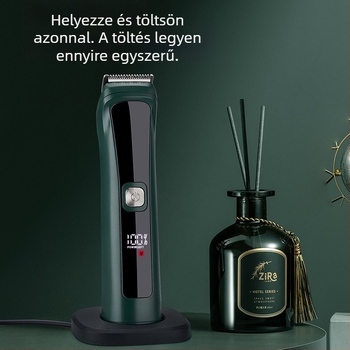 Elektronikus hajvágó LCD-kijelzővel, újratölthető, vízálló, kefemotor, rozsdamentes acél vágófej